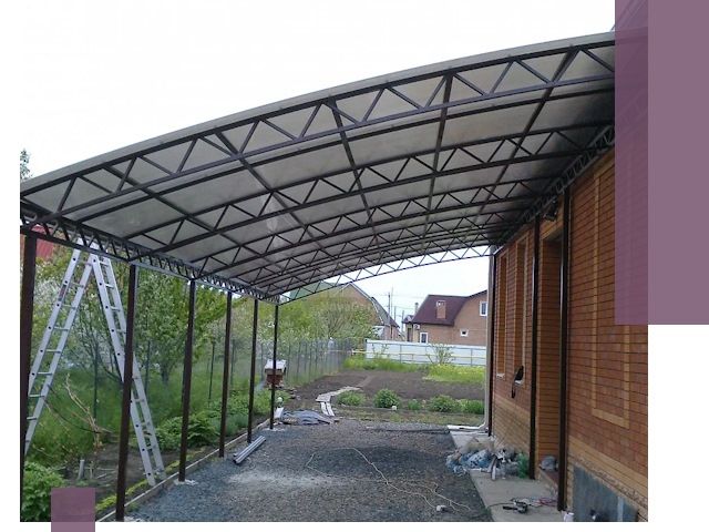 Профессиональный монтаж навесов под ключ в Тынде