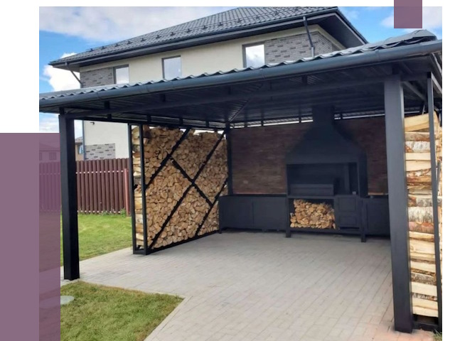 Навесы для барбекю в Тынде от 12795 руб. под ключ | ПРОЛЁТ-Тнд