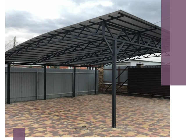 Металлические навесы под ключ в Тынде — изготовление и монтаж