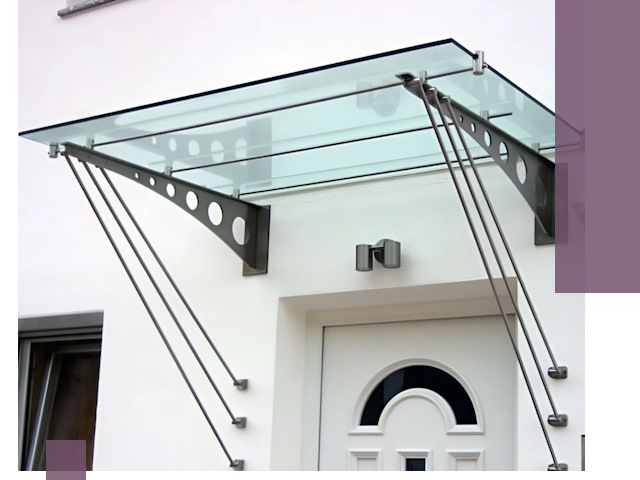 Козырьки над входом под ключ в Тынде — изготовление и монтаж