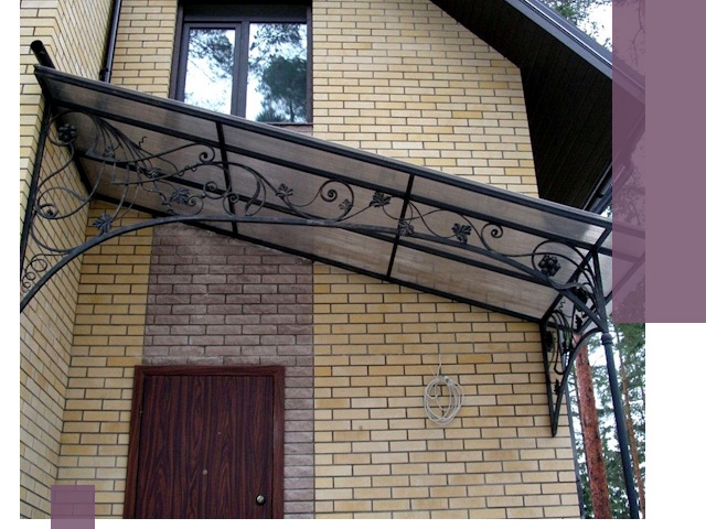 Односкатные козырьки из металла под ключ в Тынде