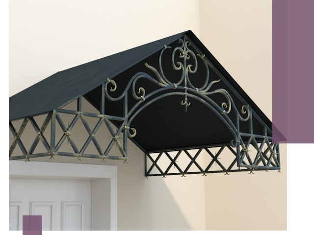 Двускатные металлические козырьки под ключ в Тынде